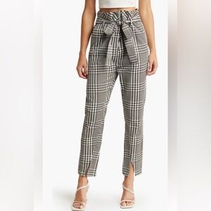 🛑 1 hour sale. NWT. AG Adriano Goldschmied, L, Gerren Paperbag Plaid pants